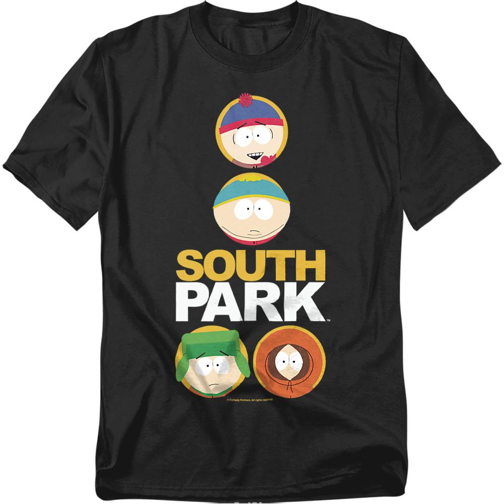 Black - Front - South Park Unisex Adult Solid Circles T-Shirt