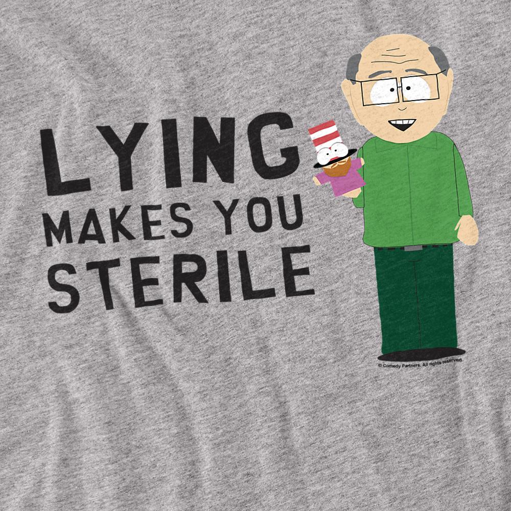Athletic Heather - Side - South Park Unisex Adult Lying Makes You Sterile T-Shirt