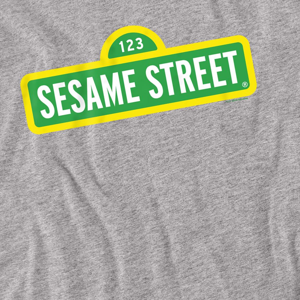 Athletic - Side - Sesame Street Unisex Adult Logo Heather Long-Sleeved T-Shirt