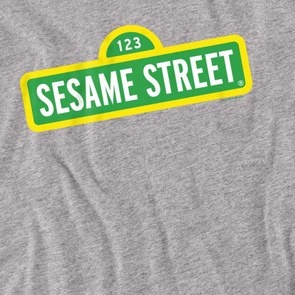 Athletic - Side - Sesame Street Unisex Adult Logo Heather Long-Sleeved T-Shirt
