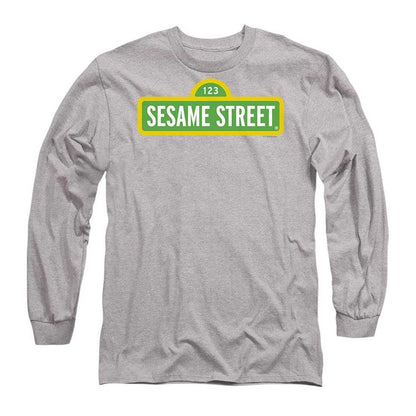 Athletic - Front - Sesame Street Unisex Adult Logo Heather Long-Sleeved T-Shirt