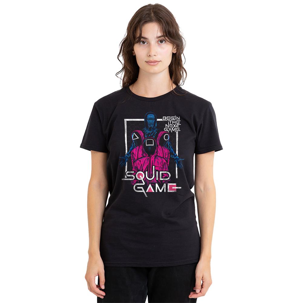 Black - Lifestyle - Squid Game Womens-Ladies Front Man and Guards T-Shirt
