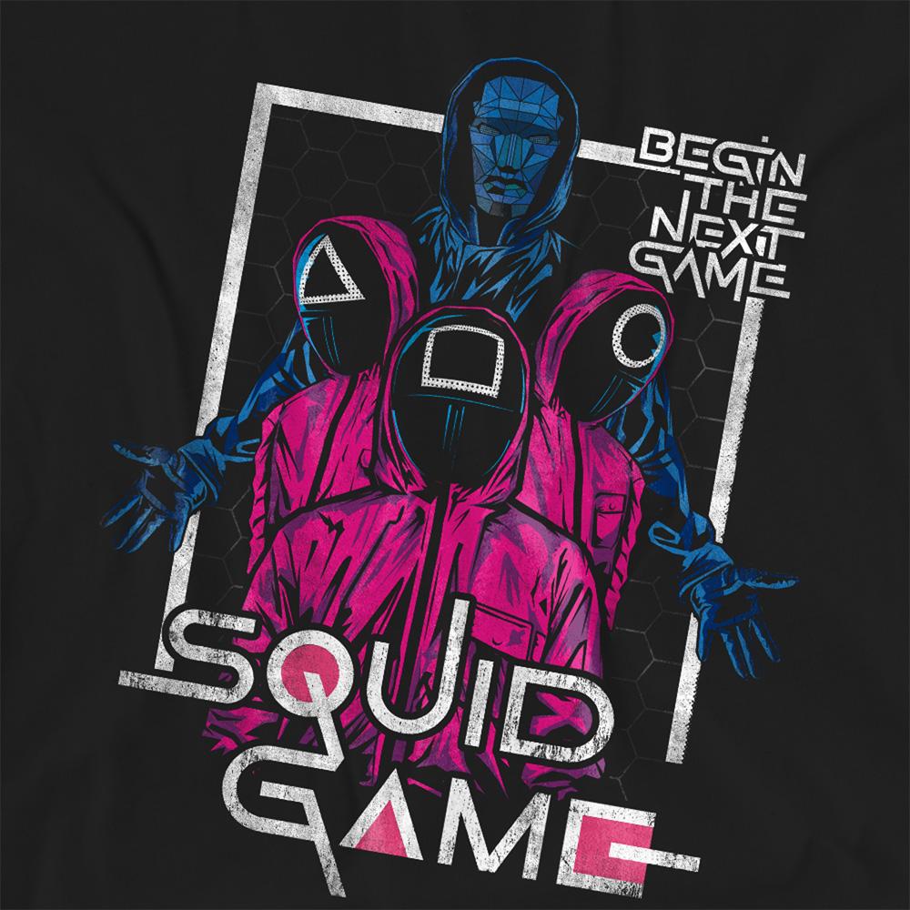 Black - Side - Squid Game Womens-Ladies Front Man and Guards T-Shirt