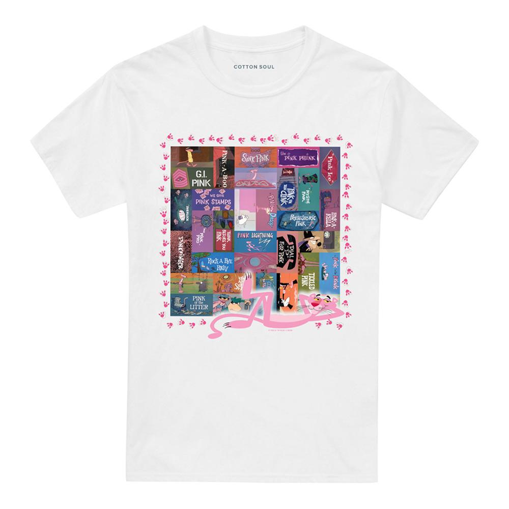 White - Front - Pink Panther Unisex Adult Vintage T-Shirt