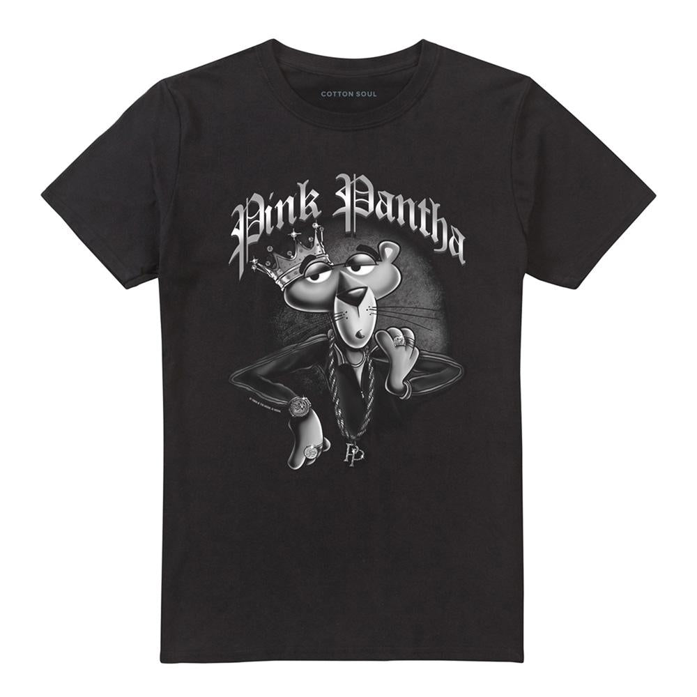 Black - Front - Pink Panther Unisex Adult Pink Pantha T-Shirt