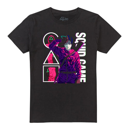 Black - Front - Squid Game Unisex Adult Season Three Anime Guards T-Shirt