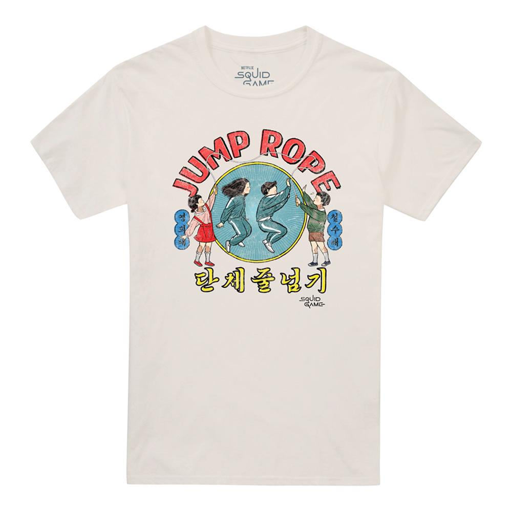 Natural - Front - Squid Game Unisex Adult Season Three Jump Rope Vintage T-Shirt