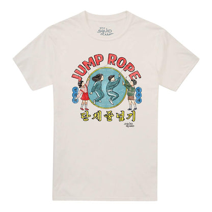 Natural - Front - Squid Game Unisex Adult Season Three Jump Rope Vintage T-Shirt