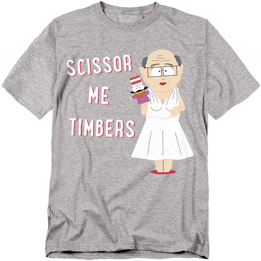 Athletic Heather - Front - South Park Unisex Adult Scissor Me Timbers T-Shirt