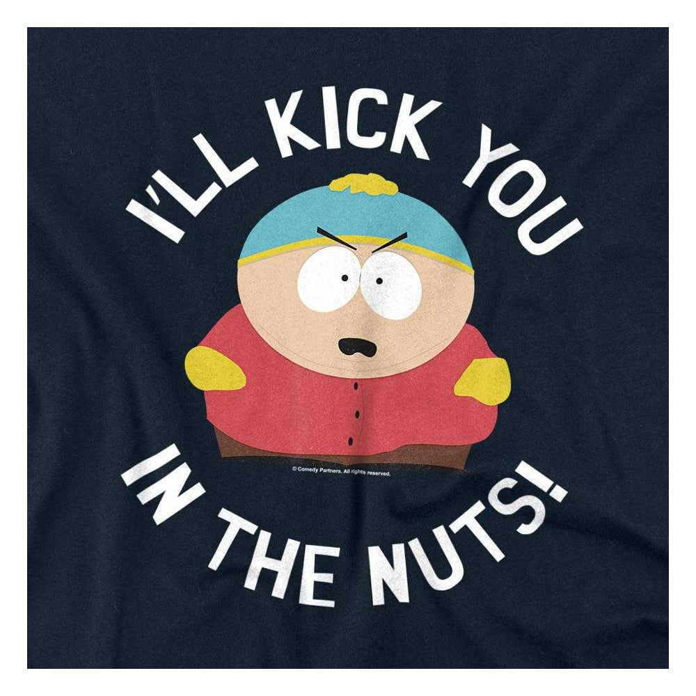 Navy - Side - South Park Unisex Adult I´ll Kick You In The Nuts! T-Shirt