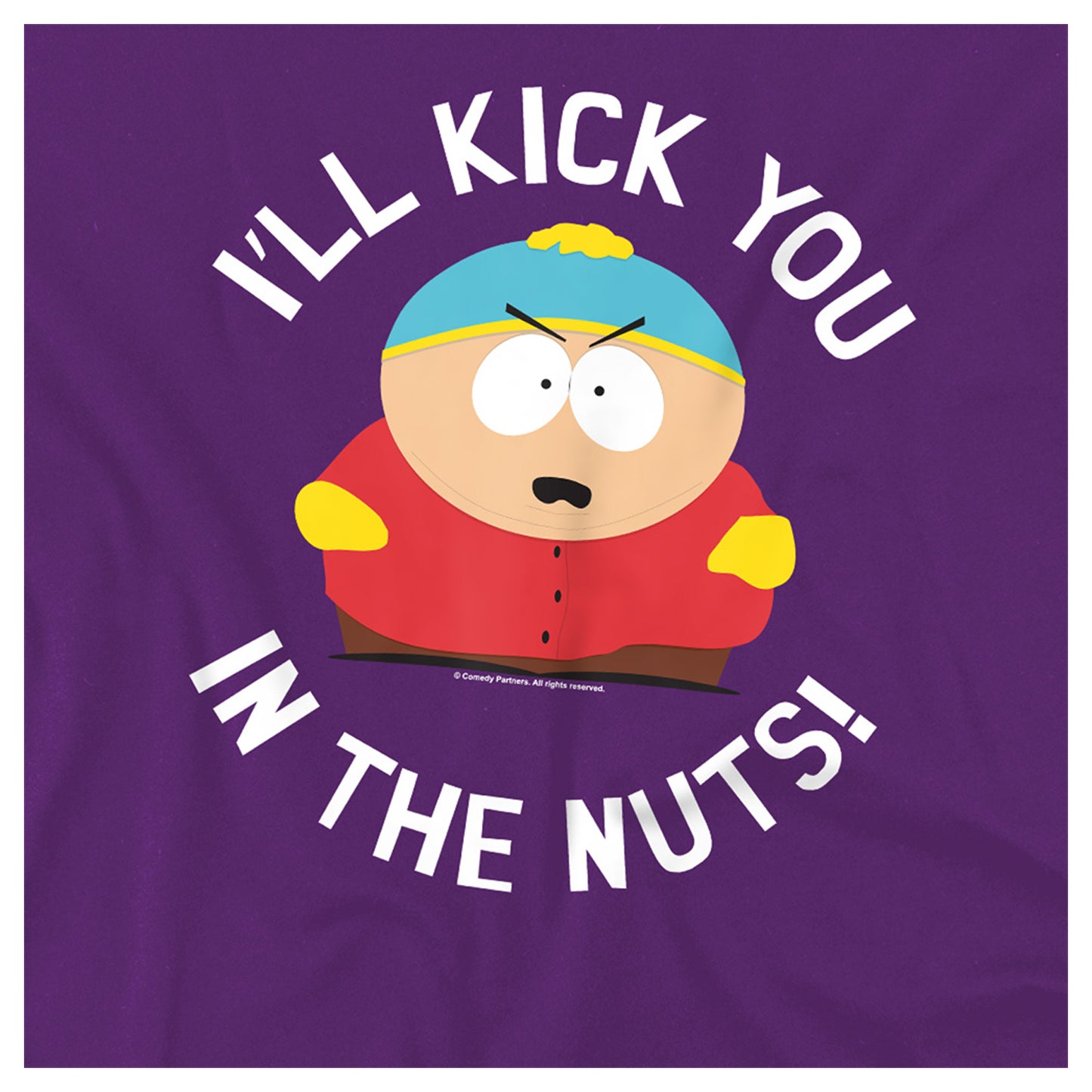 Purple - Side - South Park Unisex Adult I´ll Kick You In The Nuts! T-Shirt