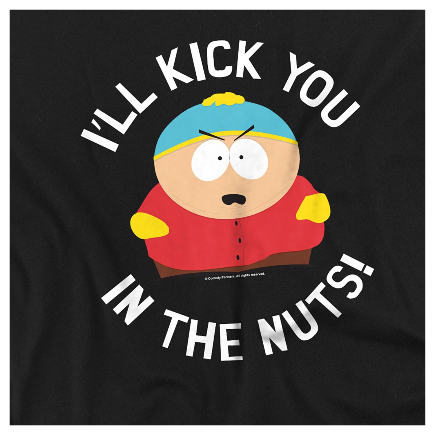 Black - Side - South Park Unisex Adult I´ll Kick You In The Nuts! T-Shirt