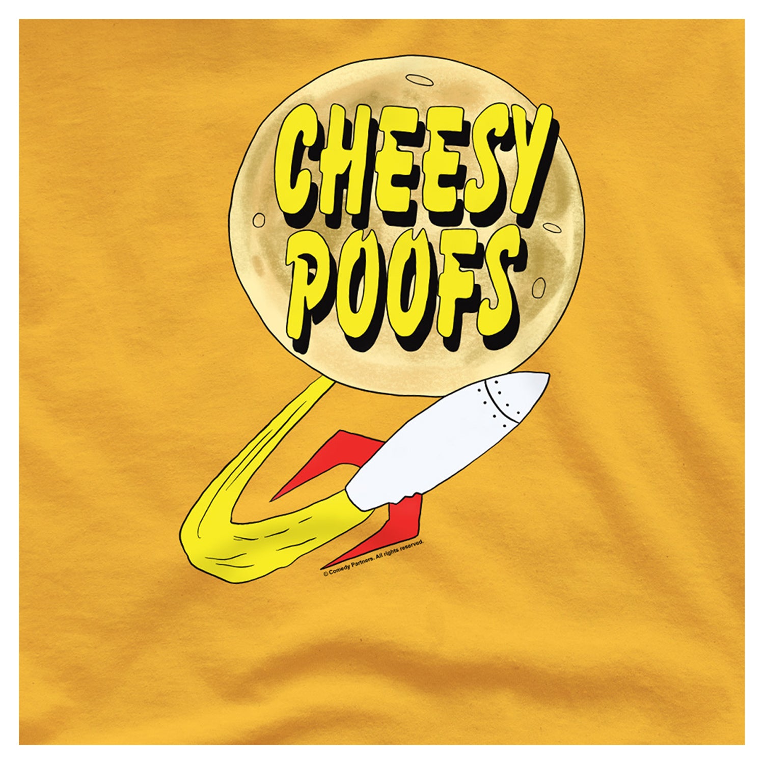 Gold - Side - South Park Unisex Adult Cheesy Poofs T-Shirt