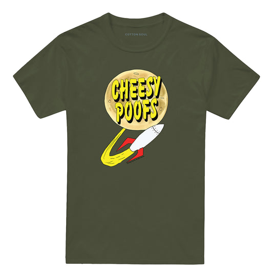 Military Green - Front - South Park Unisex Adult Cheesy Poofs T-Shirt