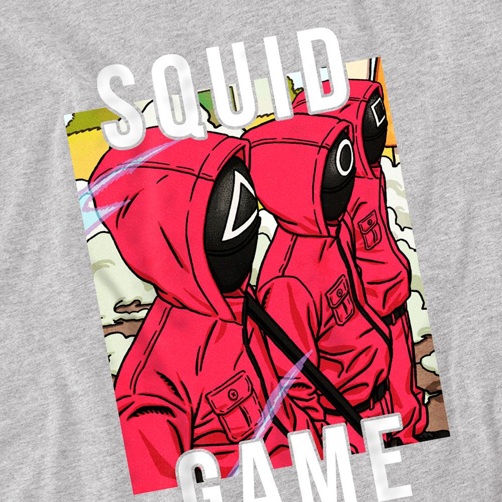 Heather Grey - Side - Squid Game Unisex Adult Side Profile Logo T-Shirt