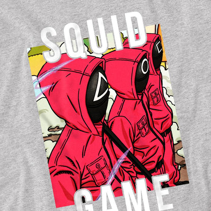 Heather Grey - Side - Squid Game Unisex Adult Side Profile Logo T-Shirt