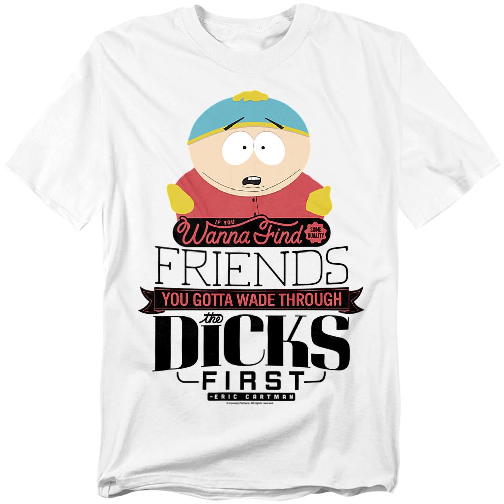 White - Front - South Park Unisex Adult Wade Through Dicks T-Shirt