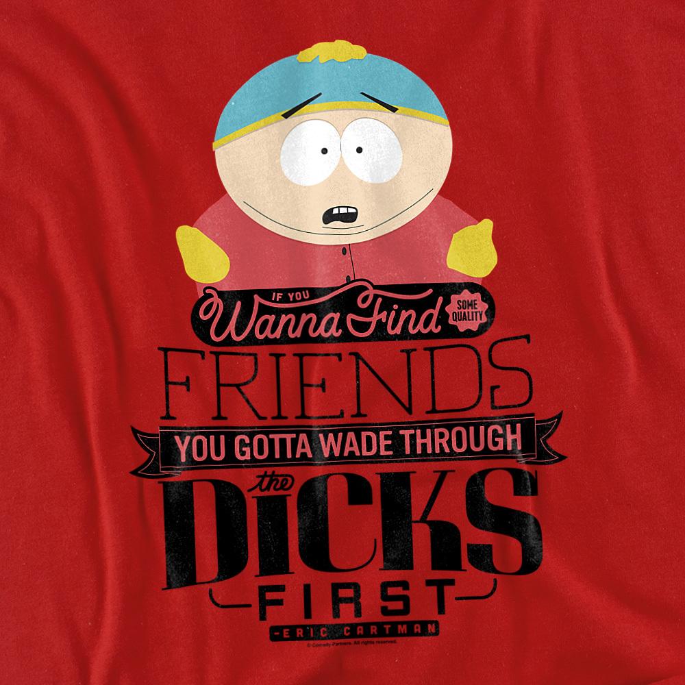 Red - Side - South Park Unisex Adult Wade Through Dicks T-Shirt