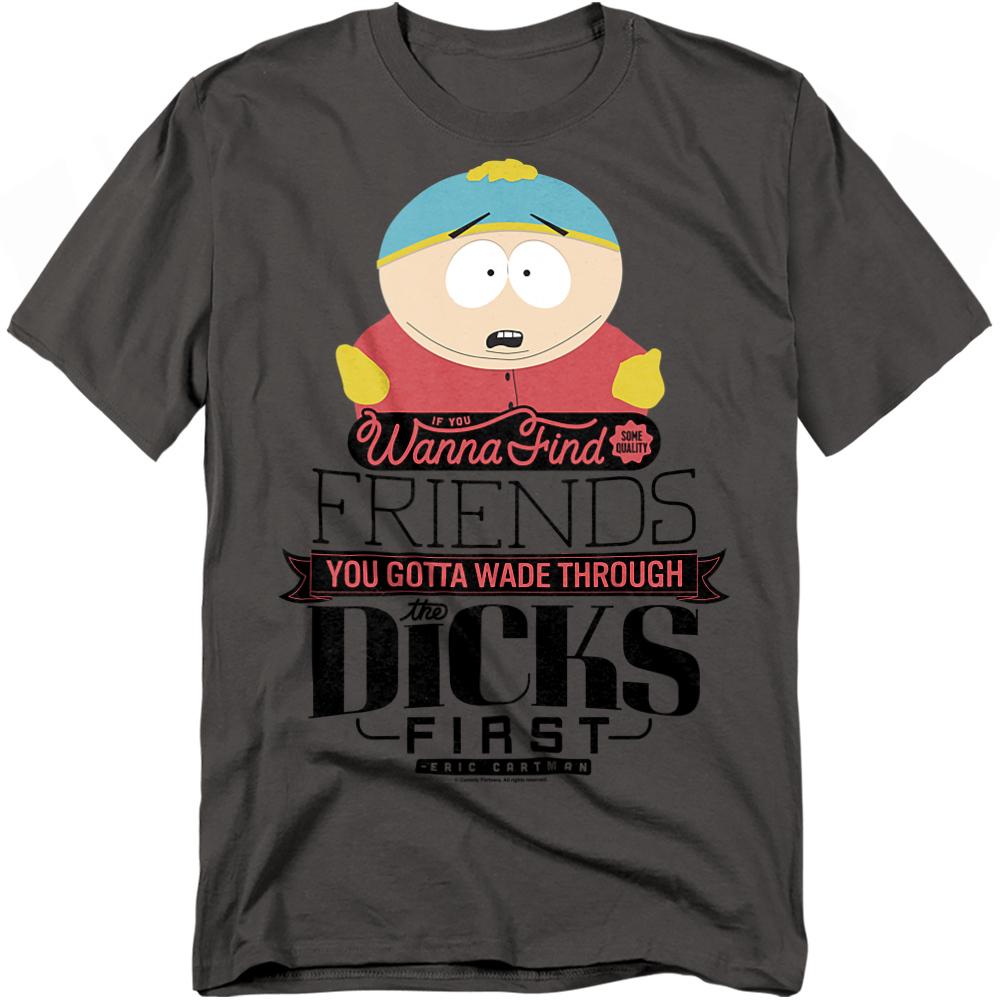 Charcoal - Front - South Park Unisex Adult Wade Through Dicks T-Shirt