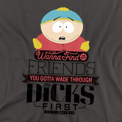 Charcoal - Side - South Park Unisex Adult Wade Through Dicks T-Shirt