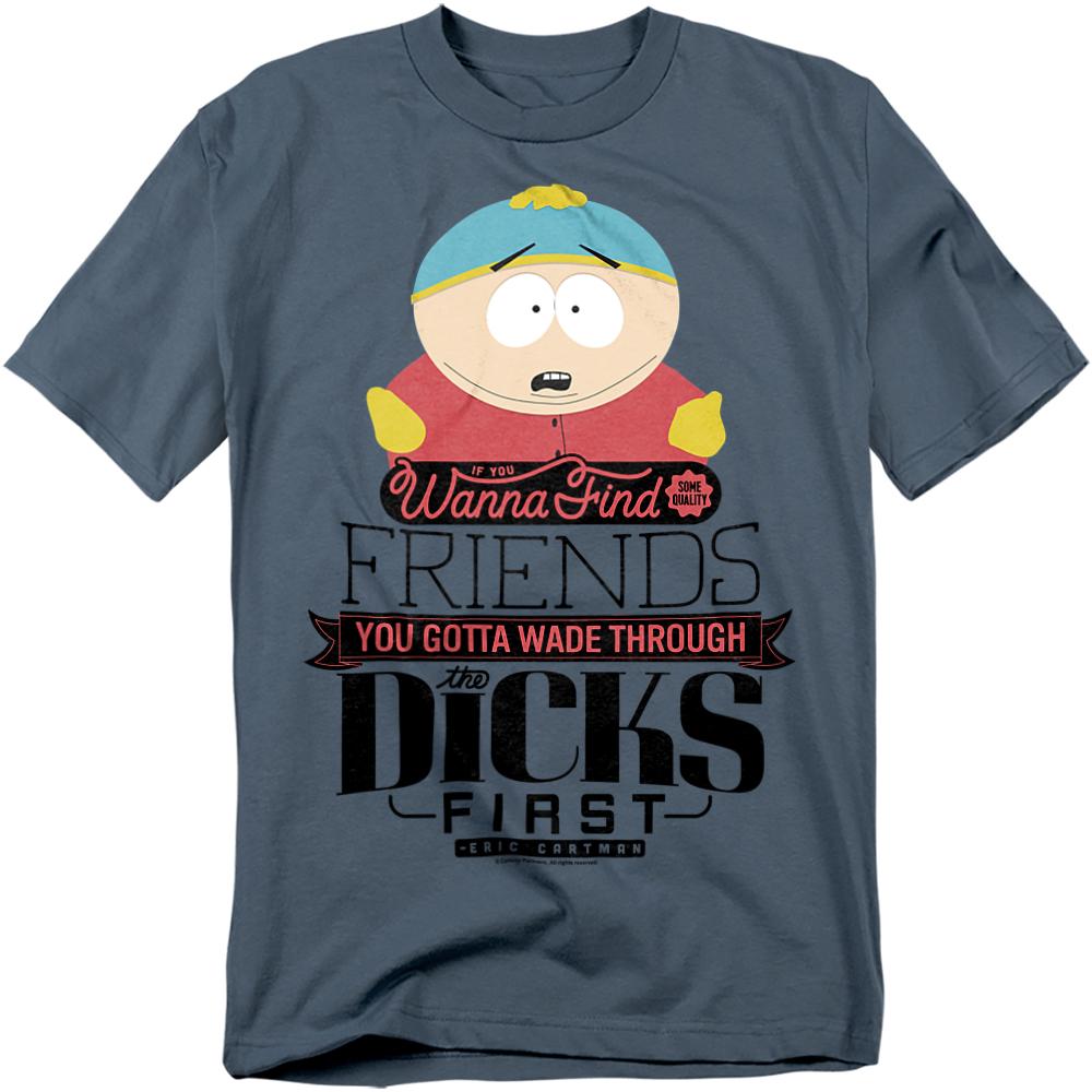 Slate - Front - South Park Unisex Adult Wade Through Dicks T-Shirt