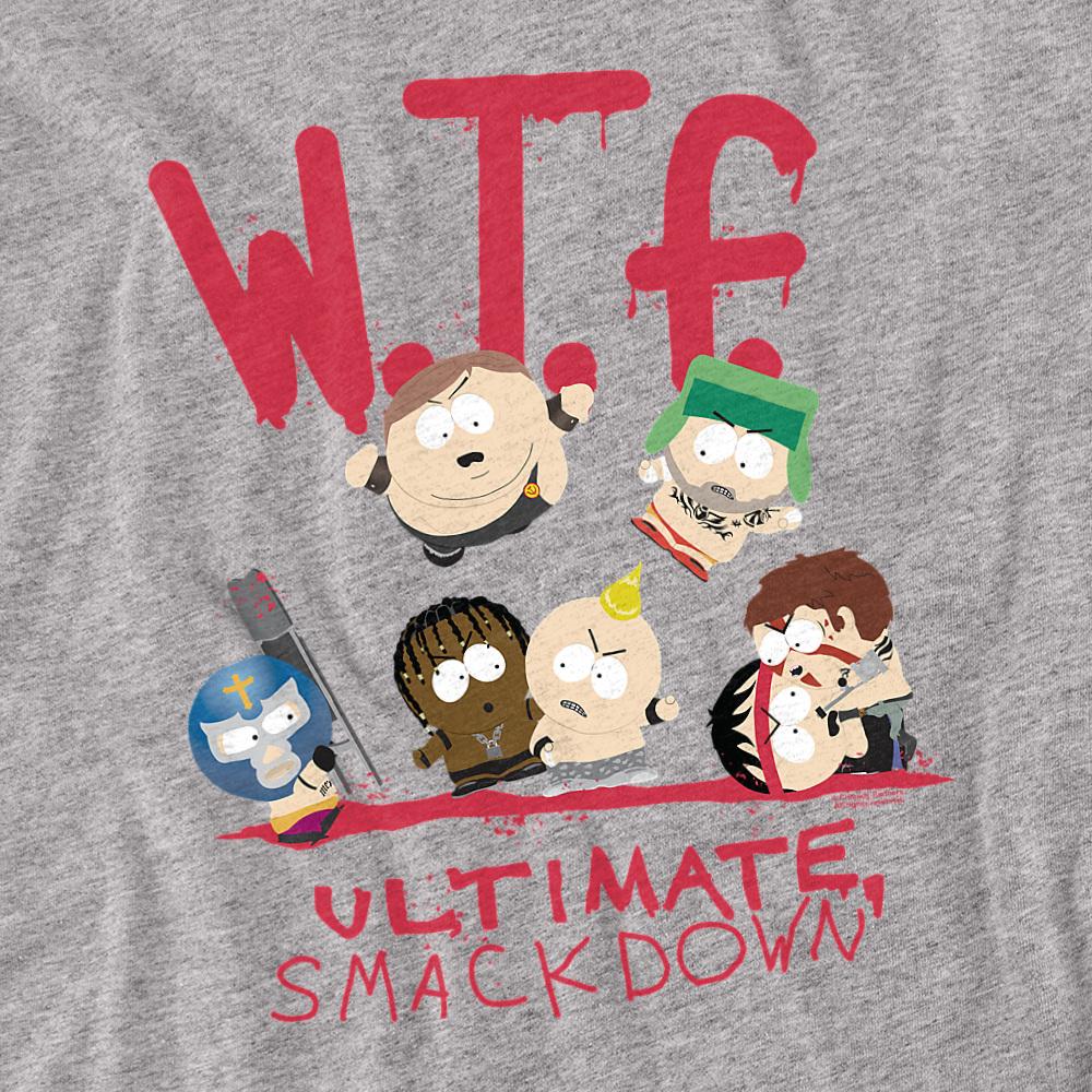 Athletic Heather - Side - South Park Unisex Adult WTF Ultimate Smackdown T-Shirt
