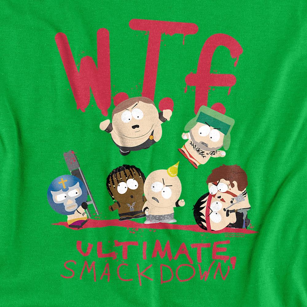Kelly Green - Side - South Park Unisex Adult WTF Ultimate Smackdown T-Shirt