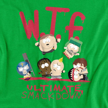 Kelly Green - Side - South Park Unisex Adult WTF Ultimate Smackdown T-Shirt