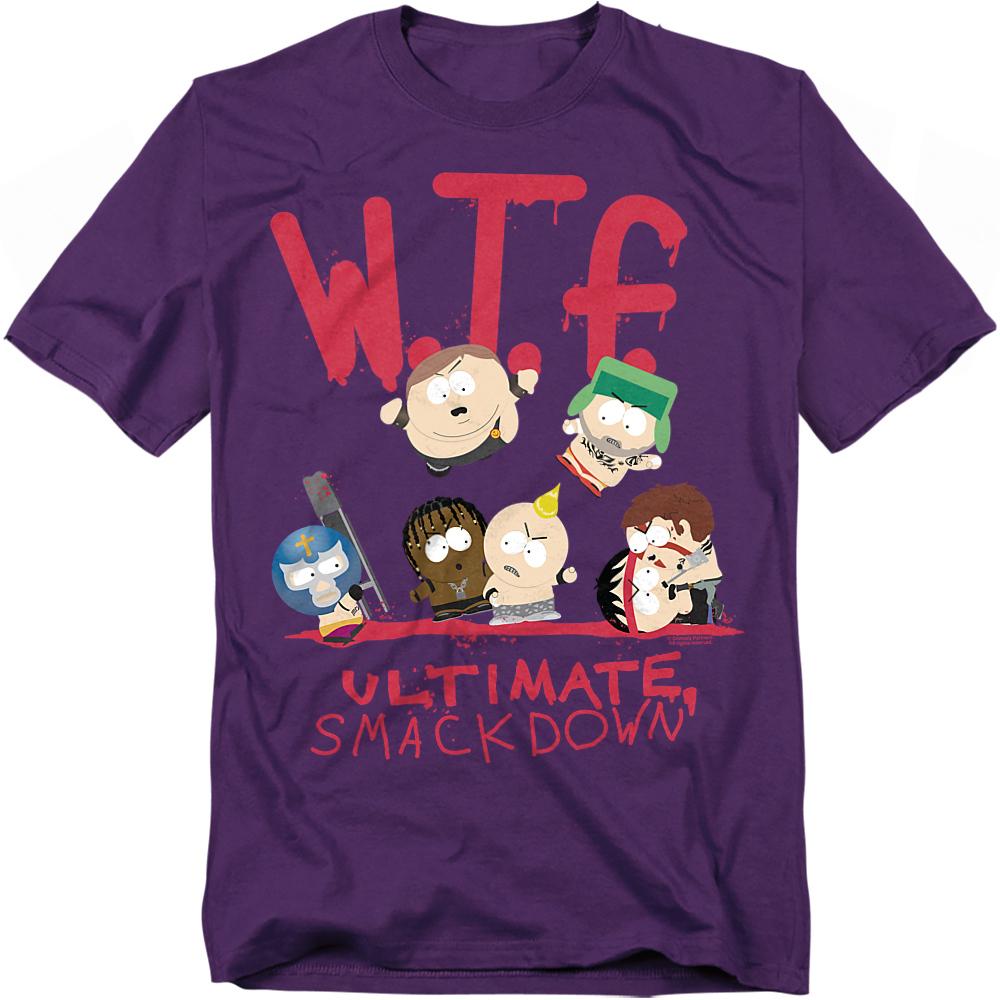 Purple - Front - South Park Unisex Adult WTF Ultimate Smackdown T-Shirt