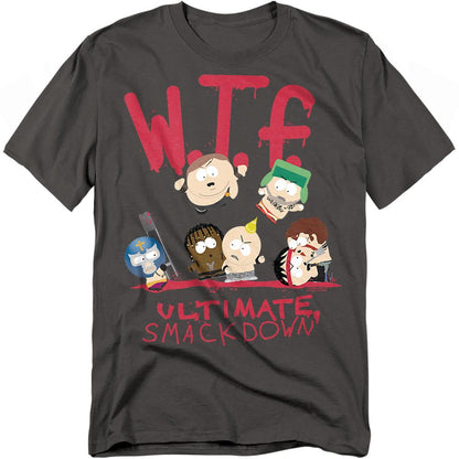 Charcoal - Front - South Park Unisex Adult WTF Ultimate Smackdown T-Shirt