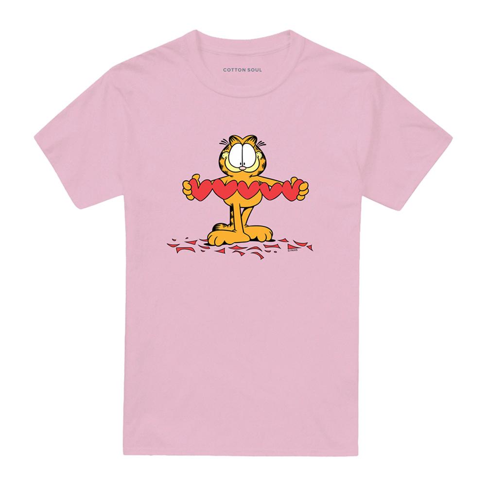 Pink - Front - Garfield Unisex Adult Sweetheart T-Shirt
