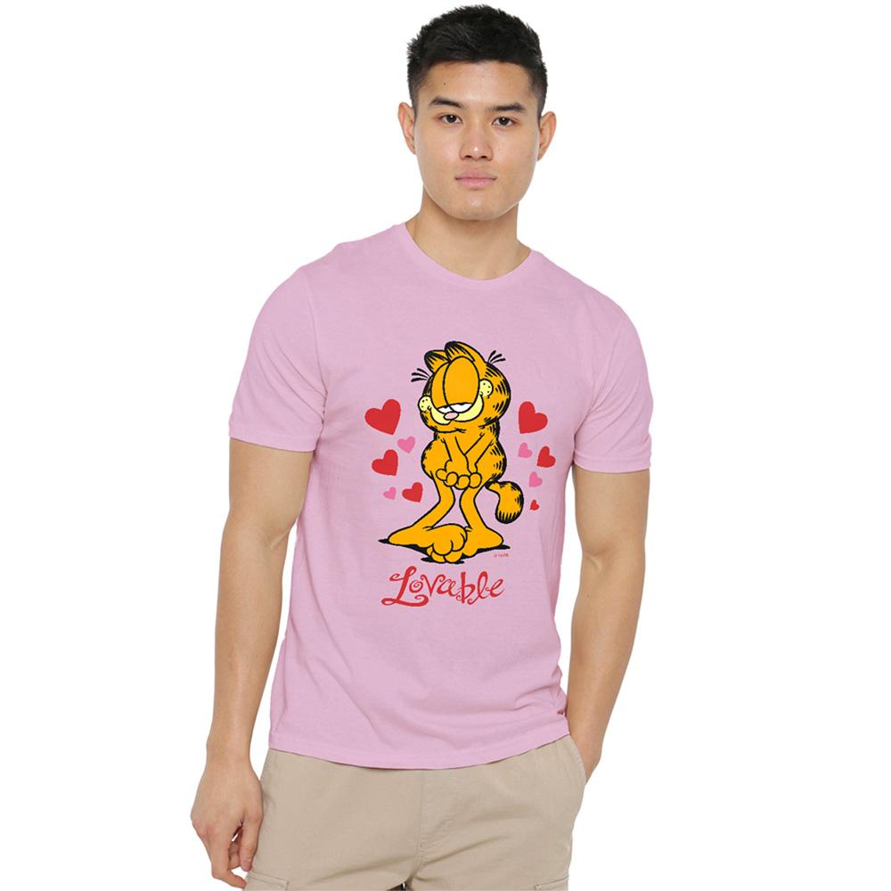 Pink - Lifestyle - Garfield Unisex Adult Lovable T-Shirt
