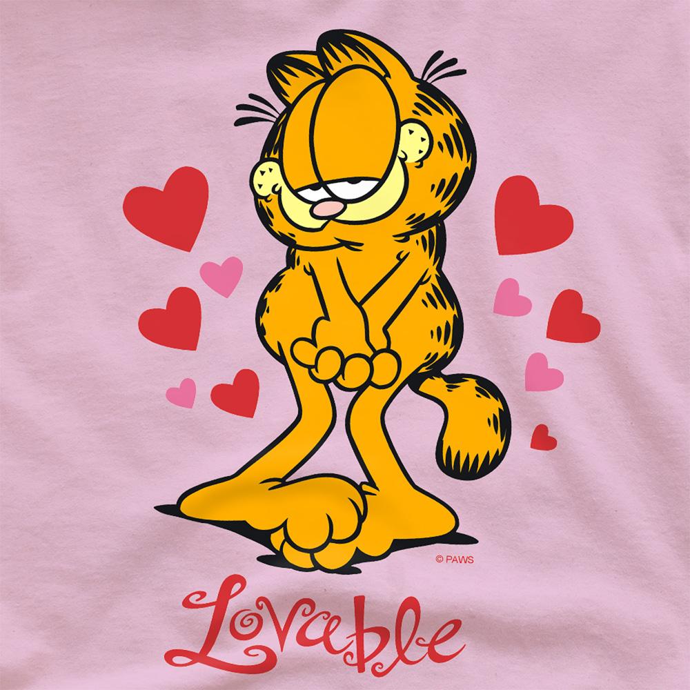 Pink - Side - Garfield Unisex Adult Lovable T-Shirt
