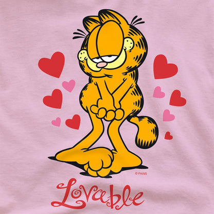 Pink - Side - Garfield Unisex Adult Lovable T-Shirt