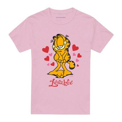 Pink - Front - Garfield Unisex Adult Lovable T-Shirt