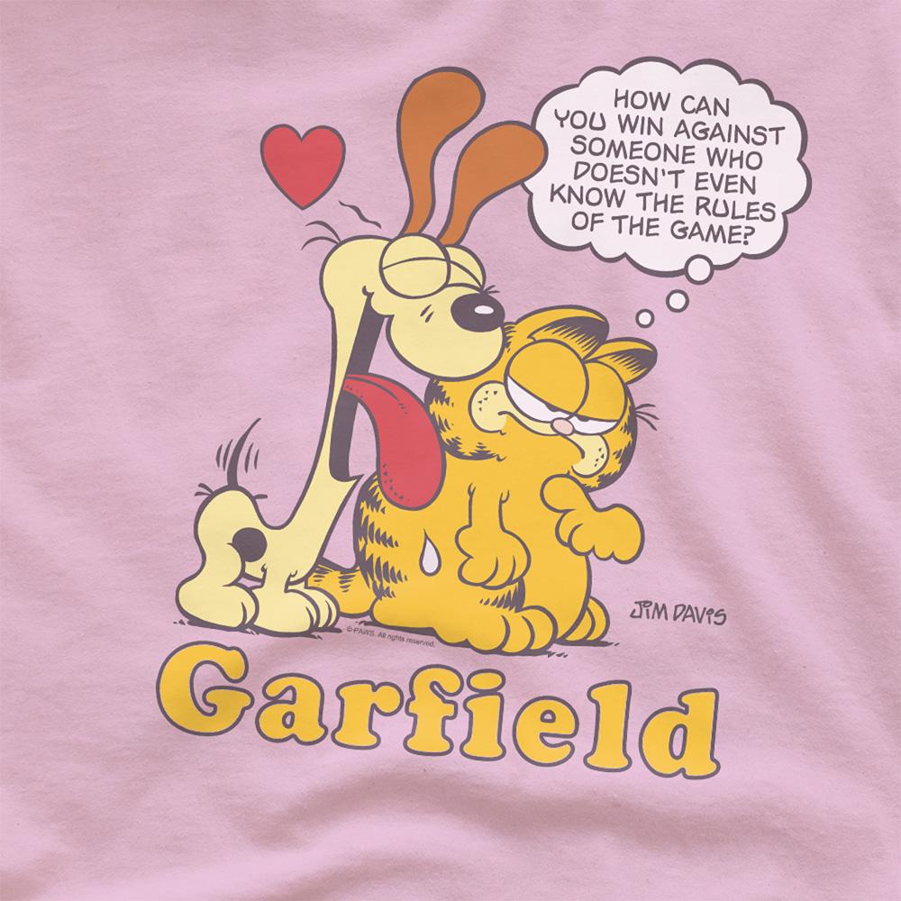 Pink - Side - Garfield Unisex Adult Can´t Win T-Shirt