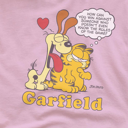 Pink - Side - Garfield Unisex Adult Can´t Win T-Shirt