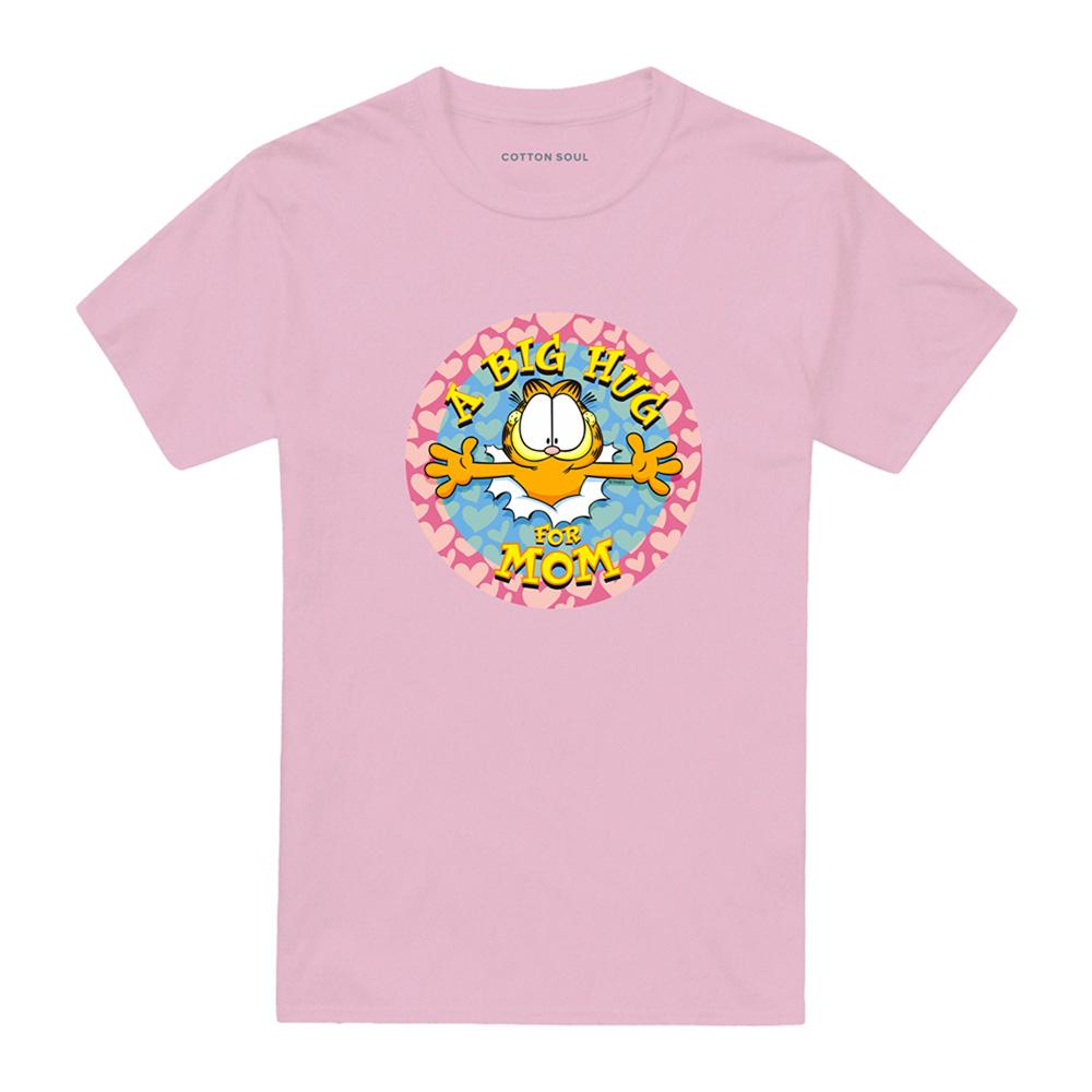 Pink - Front - Garfield Unisex Adult A Big Hug For Mom T-Shirt