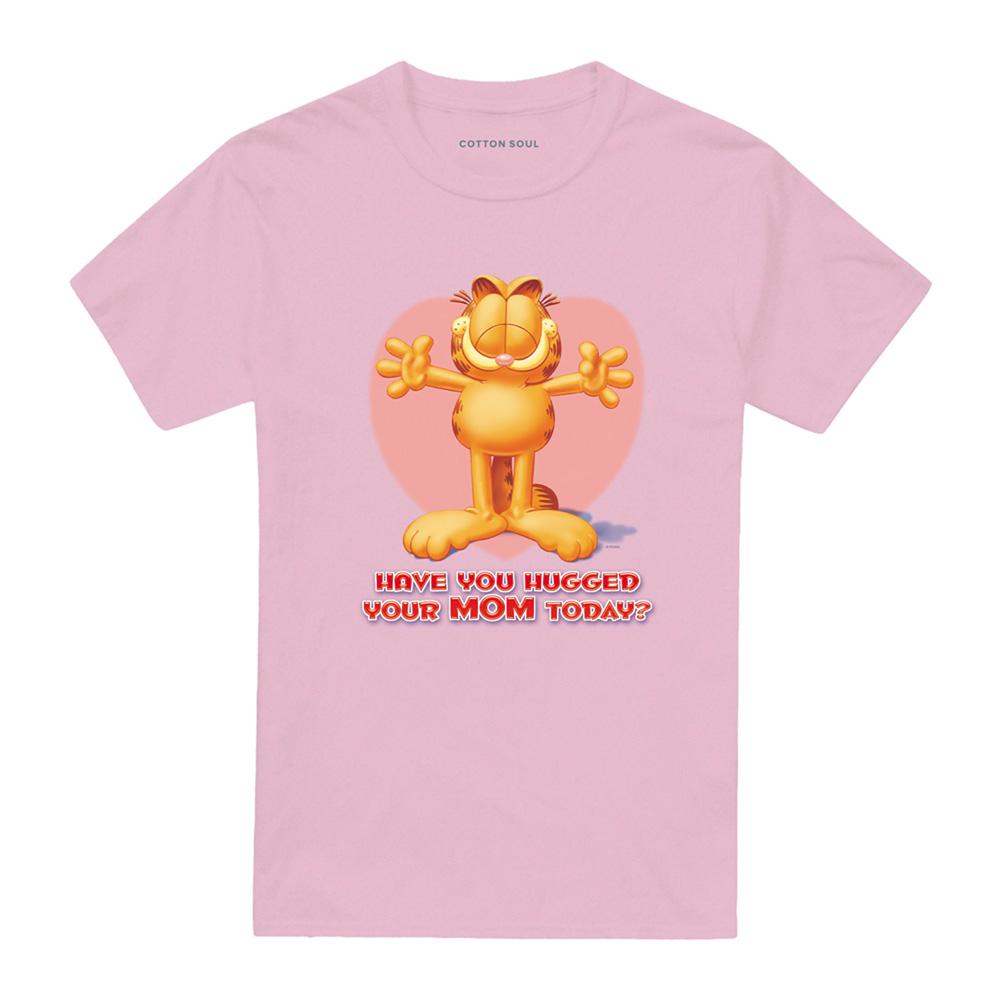 Pink - Front - Garfield Unisex Adult Have You Hugged Your Mom Today T-Shirt