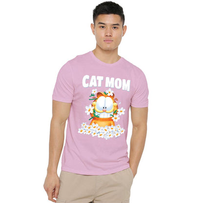 Pink - Lifestyle - Garfield Unisex Adult Cat Mom Flowers Mothers Day T-Shirt