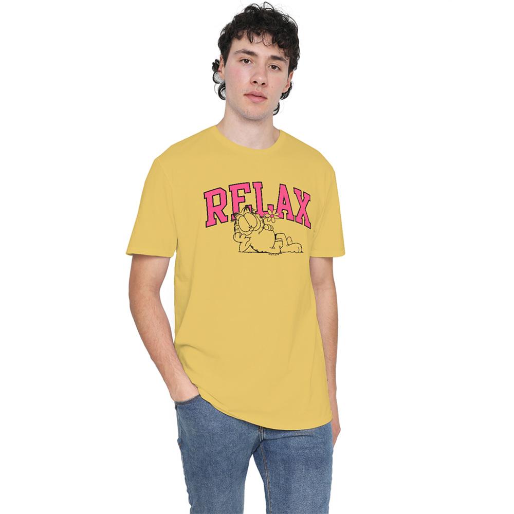Banana Yellow - Back - Garfield Unisex Adult Relax T-Shirt