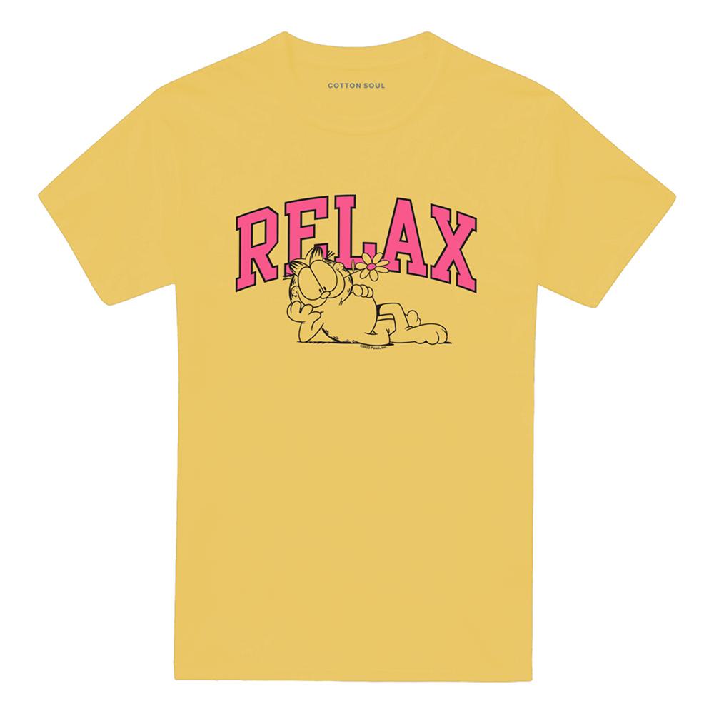 Banana Yellow - Front - Garfield Unisex Adult Relax T-Shirt