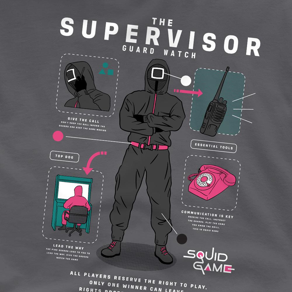Charcoal - Back - Squid Game Unisex Adult Season Three The Supervisor T-Shirt