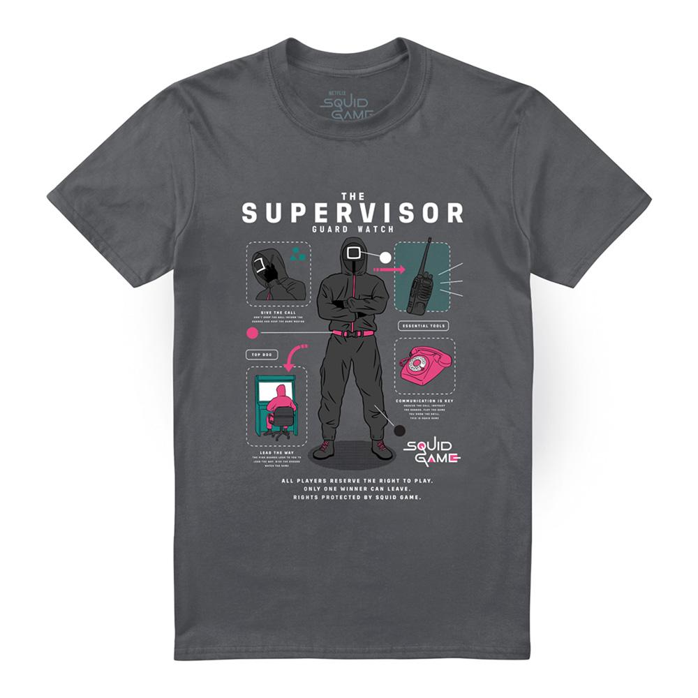 Charcoal - Lifestyle - Squid Game Unisex Adult Season Three The Supervisor T-Shirt