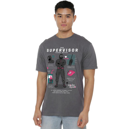 Charcoal - Front - Squid Game Unisex Adult Season Three The Supervisor T-Shirt