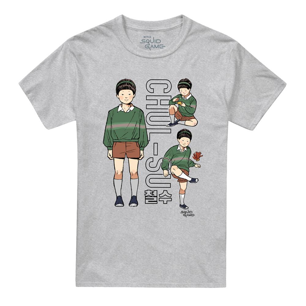 Heather Grey - Lifestyle - Squid Game Unisex Adult Season Three Chul-Su Vintage T-Shirt