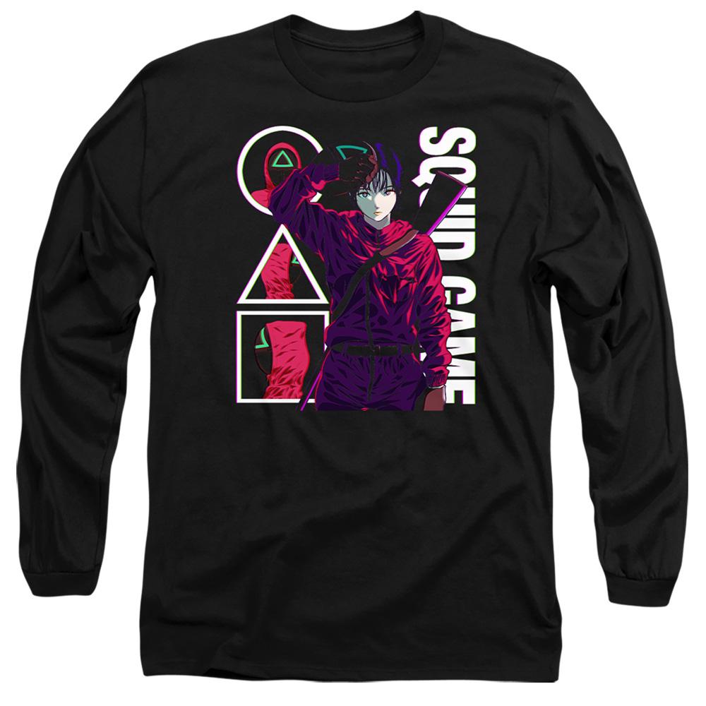 Black - Front - Squid Game Unisex Adult Season Three Anime Guards Long-Sleeved T-Shirt