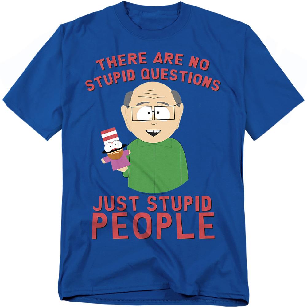 Royal Blue - Front - South Park Unisex Adult No Stupid Questions T-Shirt