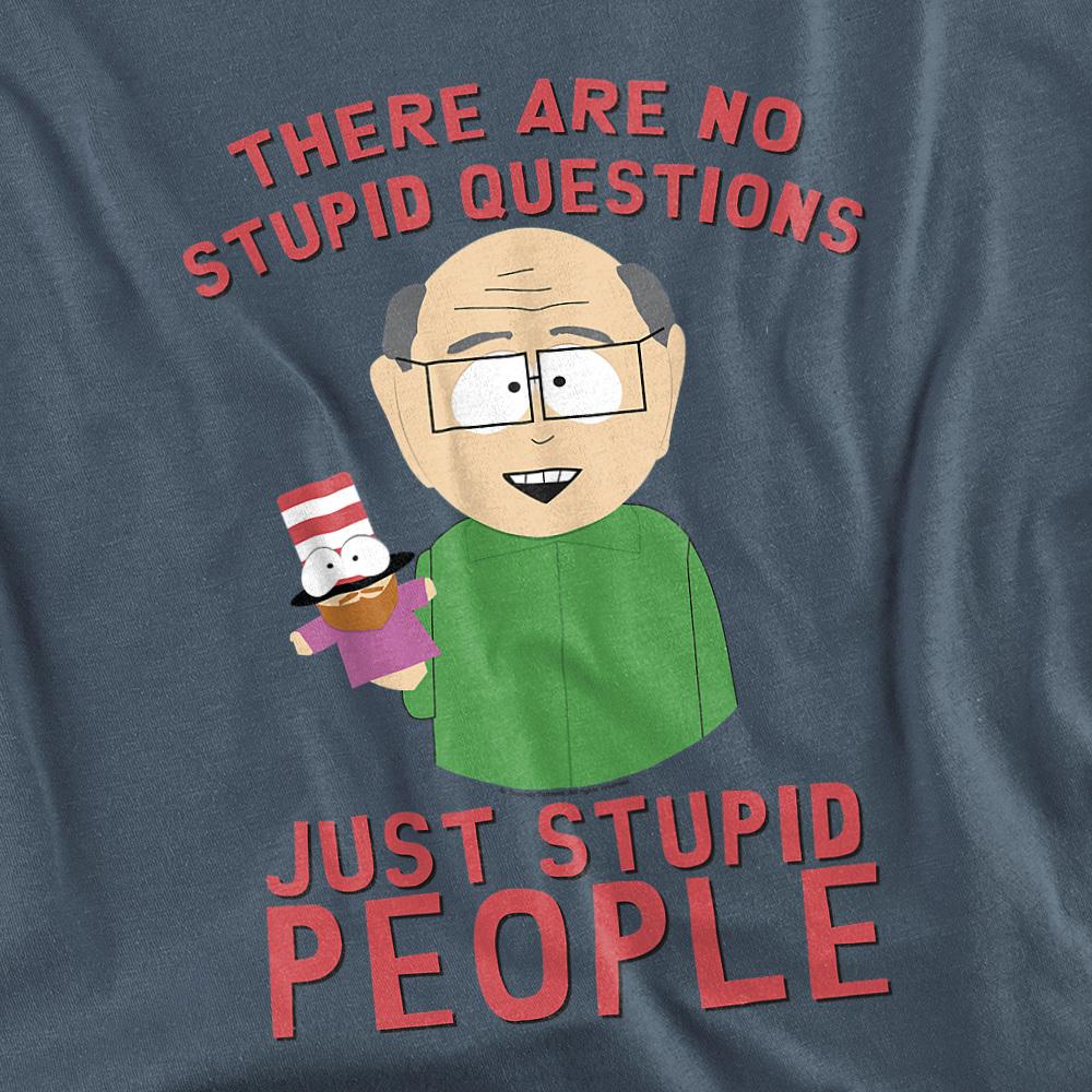 Slate - Side - South Park Unisex Adult No Stupid Questions T-Shirt