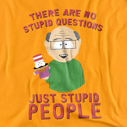 Gold - Side - South Park Unisex Adult No Stupid Questions T-Shirt